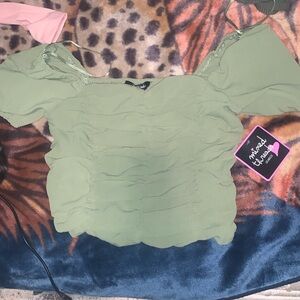 Green Crop top